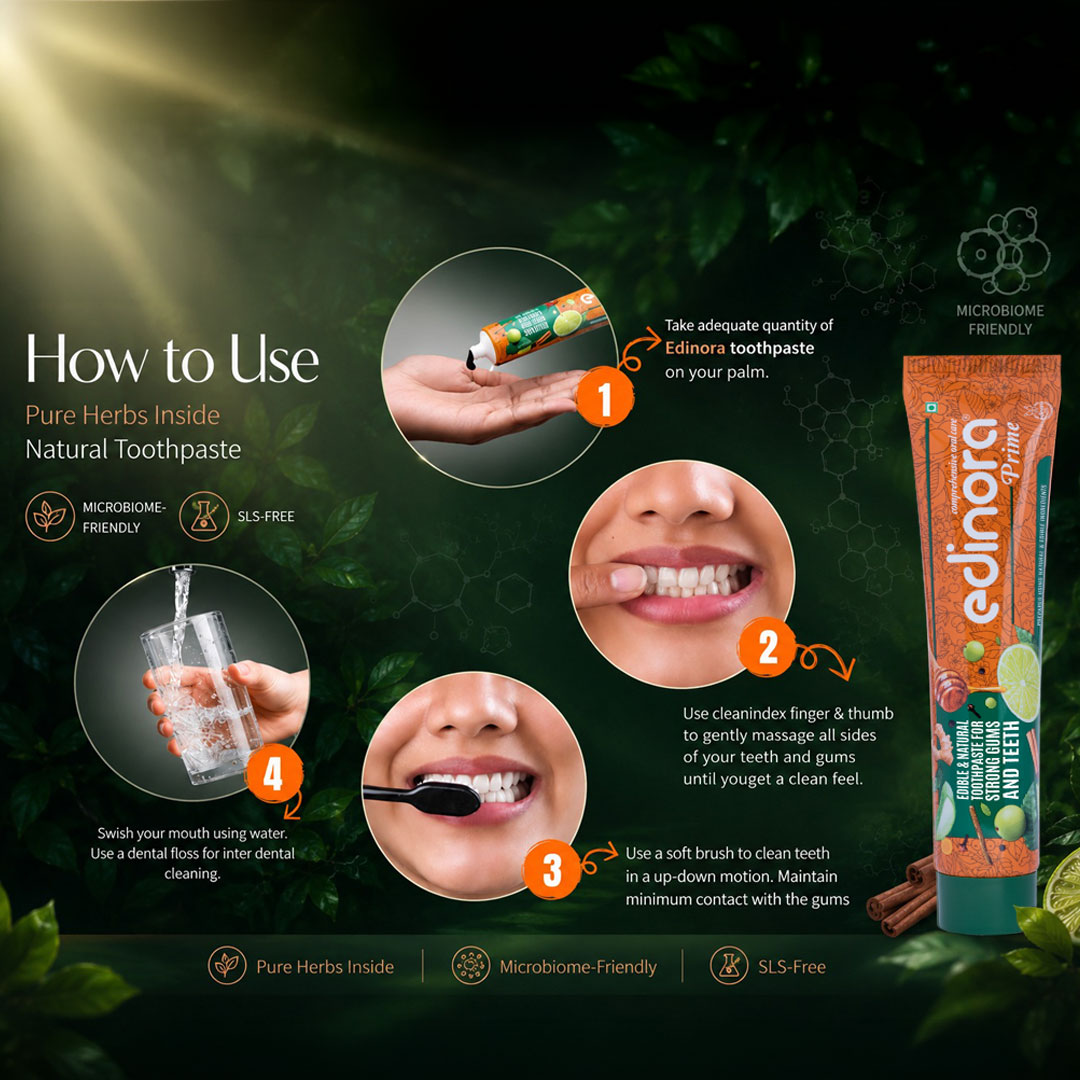 Edinora Sensipro ayurvedic toothpaste | For sensitivity, bad breath & bleeding gums | Oral microbiome friendly | No SLS, Parabens |  (90g)