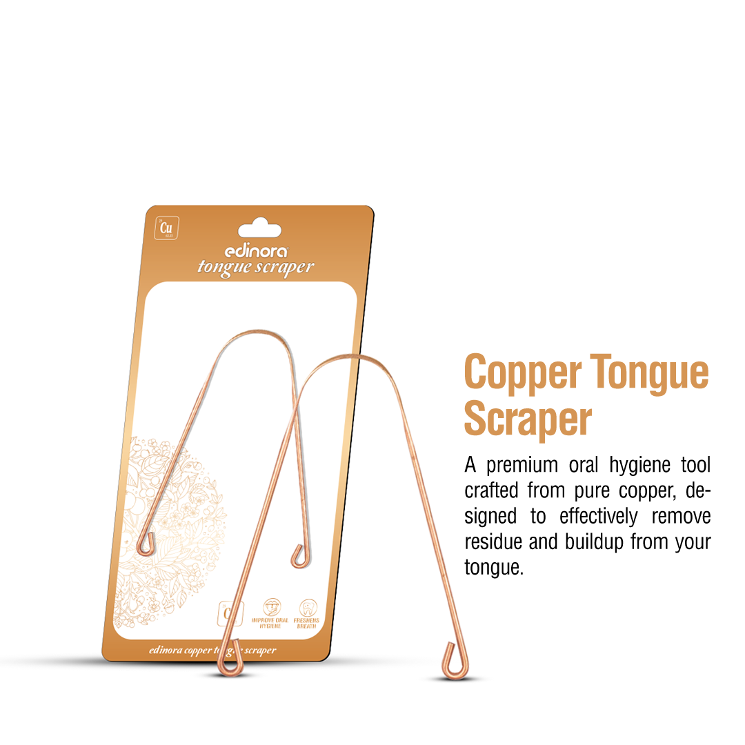 Edinora Copper Tongue Cleaner | Pure Natural Copper | Safe for daily use