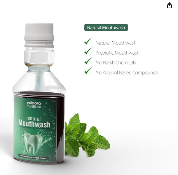 Edinora Ayurvedic Mouthwash - Prebiotic - Free from alcohol - Free from harsh chemicals - 200ml