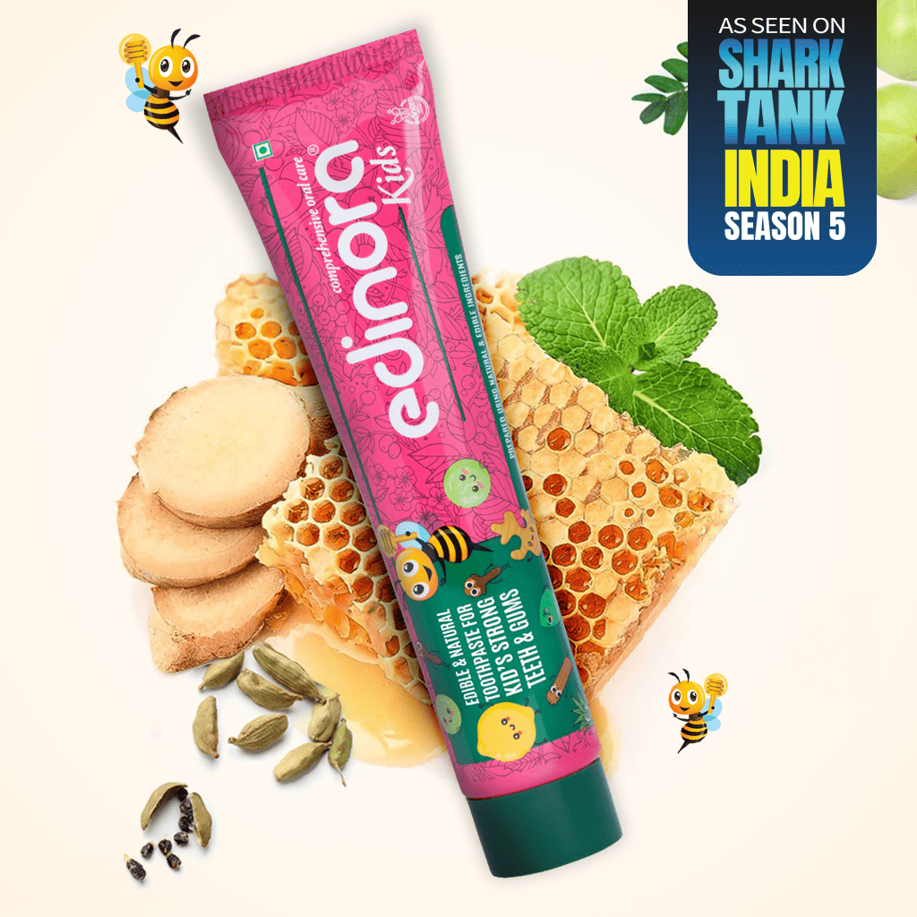 EDINORA KIDS TOOTHPASTE without SLS, Parabens, Harsh chemicals | Edible grade and safe if accidentally swallowed | 90g