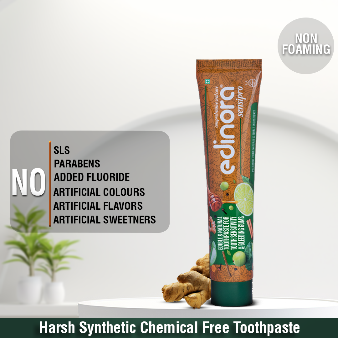 Edinora Sensipro ayurvedic toothpaste | For sensitivity, bad breath & bleeding gums | Oral microbiome friendly | No SLS, Parabens |  (90g)