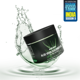 Edinora Pure Aloe Vera Cucumber Gel for Face & Hair | Hydrating, Moisturizing, Soothing |  Vitamin B5, C & Vitamin E-Enriched Cellulose Beads (100g)